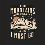 Printed Black T shirt - Mountains are calling