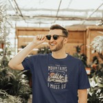 Printed Navy Blue T shirt - Mountains are calling
