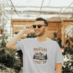 Printed white T shirt - Mountains are calling