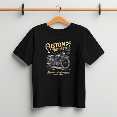 Printed Black T-shirt - Custom Motorcycles
