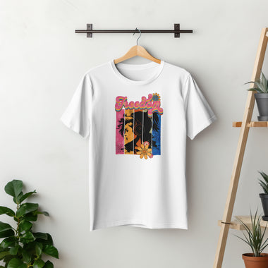 Printed White T shirt - Freedom