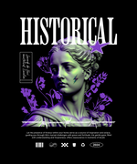 Printed Black T shirt - Historical