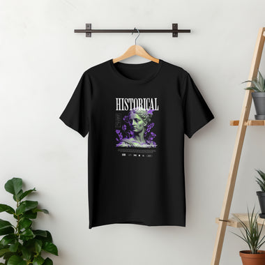 Printed Black T shirt - Historical