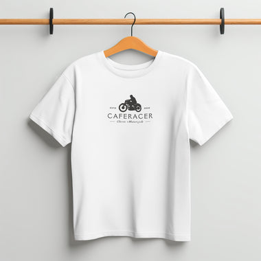 Printed White T shirt -Cafe Racer