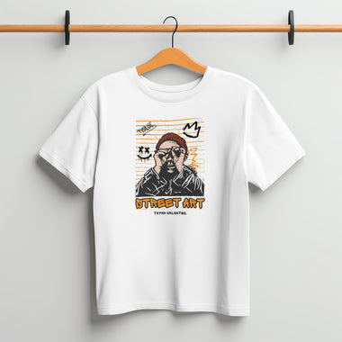 Printed White T shirt -Street Art