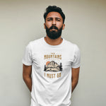 Printed white T shirt - Mountains are calling