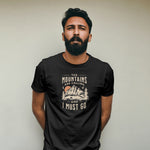 Printed Black T shirt - Mountains are calling
