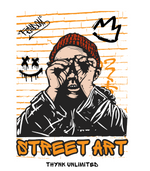 Printed White T shirt -Street Art