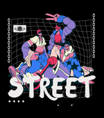 Printed Black T shirt - Street Art Urban