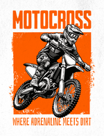 Printed White T shirt - Motocross